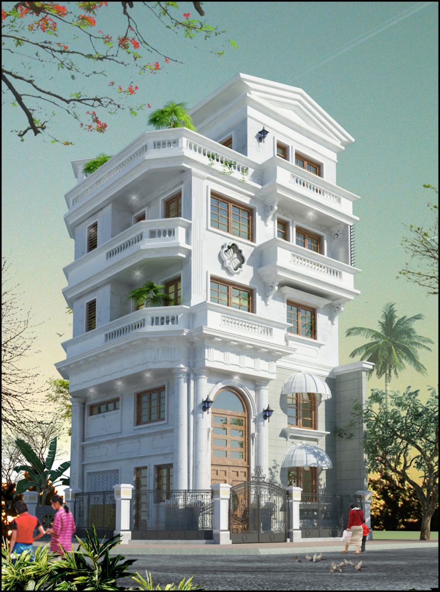 Biệt thự hiện đại 4 tầng 