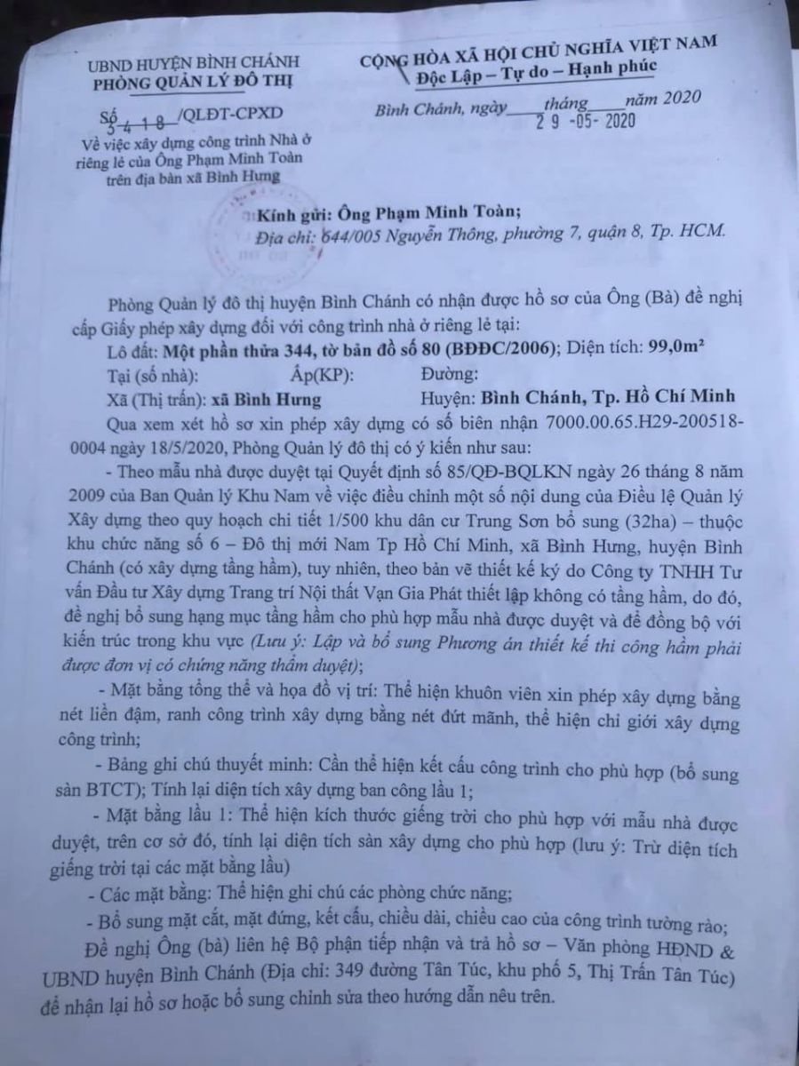 Mẫu giấy phép xây dựng