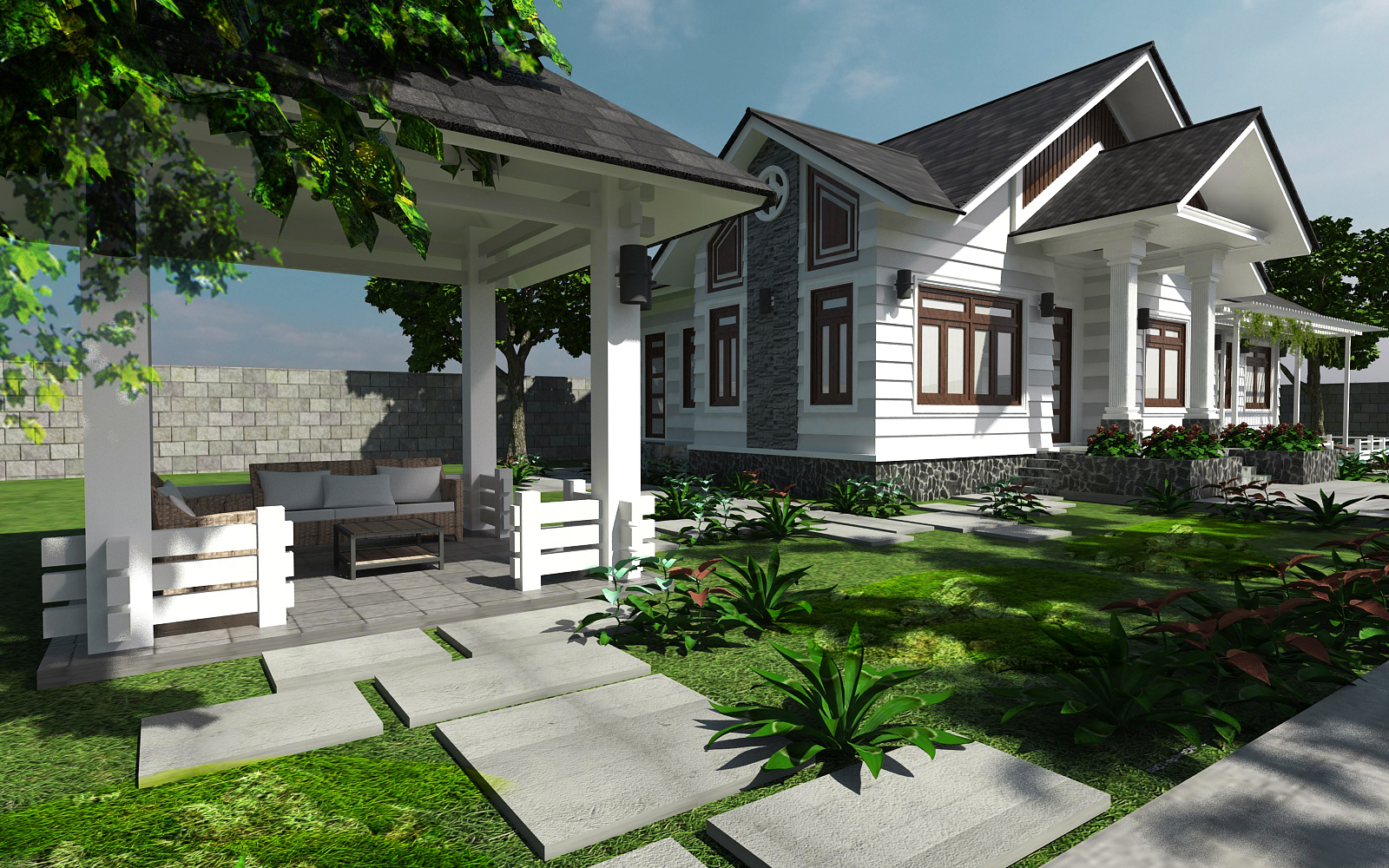 Biệt thự hiện đại sân vườn