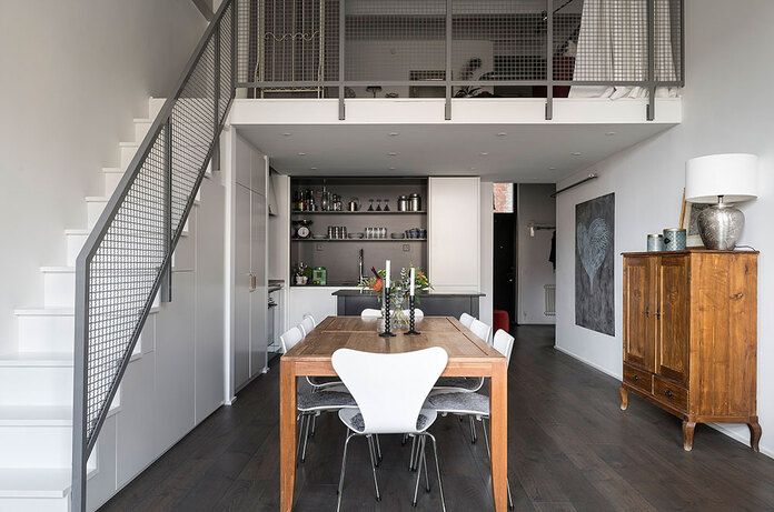 Nhà gác lửng thiết kế 2 phòng ngủ thiết kế mái thái, diện tích nhỏ