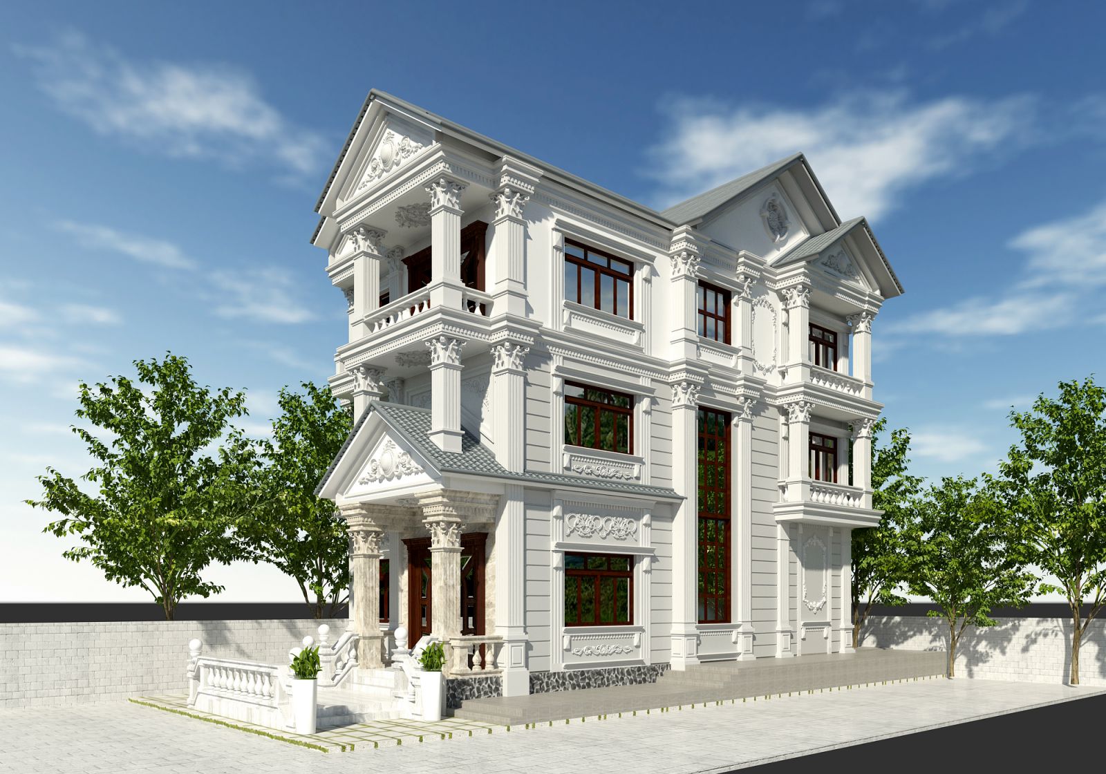 Biệt thự cổ điển 2 tầng phong cách phương Đông