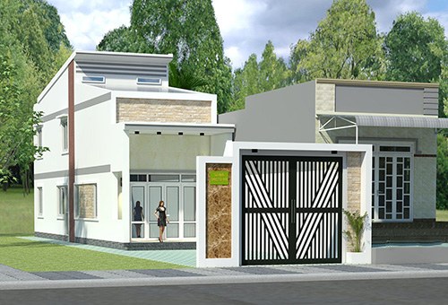 Mẫu nhà cấp 4 có gác lửng thiết kế 1-3 phỏng ngủ